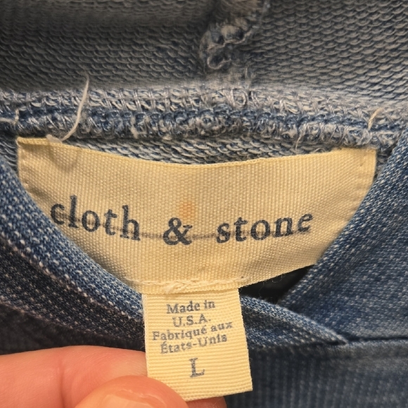 Cloth & Stone Indigo Hooded Sweatshirt - Picture 3 of 11